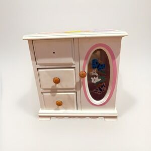 Vintage Rare Looney Tunes Tweety Bird wood and glass jewelry box